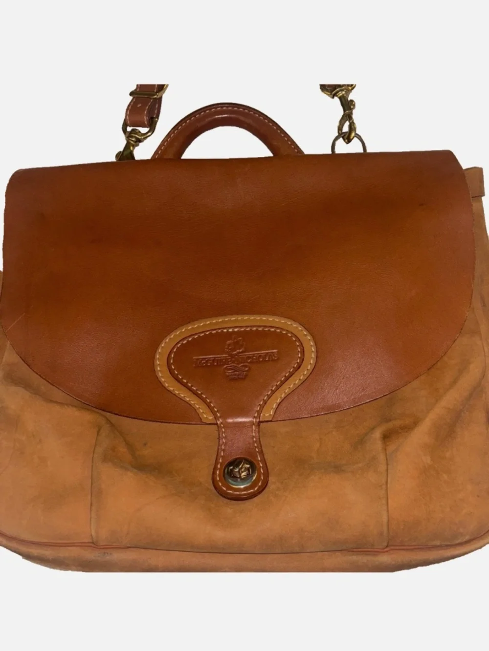 McGuire-Nicholas two-tone leather and suede briefcase